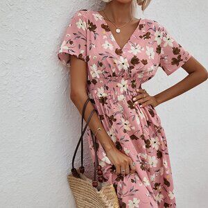 Women's floral print short-sleeved dress